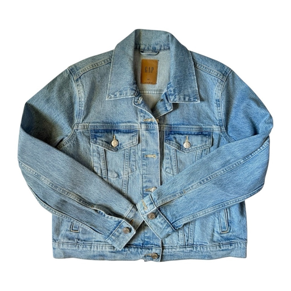 GAP Denim Jacket Medium Wash Blue Medium Petite